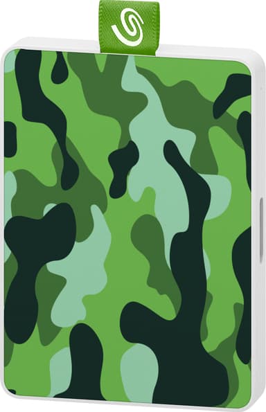 Seagate One Touch bærbar SSD, 500 GB (green camouflage)