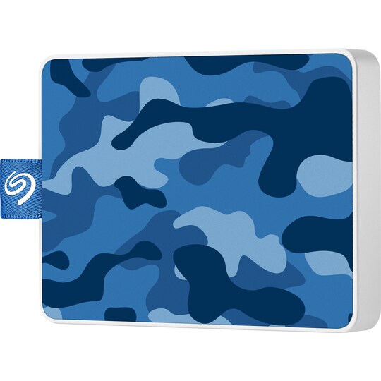 Seagate One Touch bærbar SSD, 500 GB (blue camouflage)