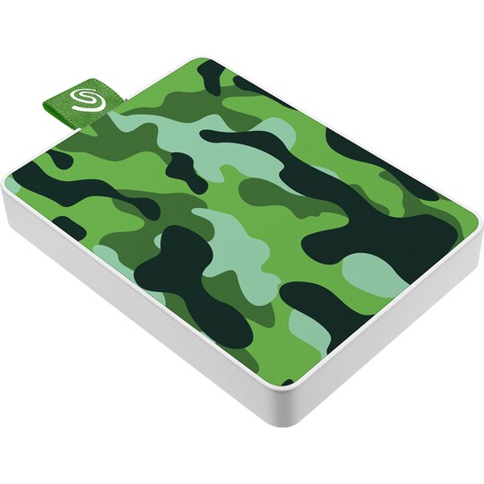 Seagate One Touch bærbar SSD, 500 GB (green camouflage)