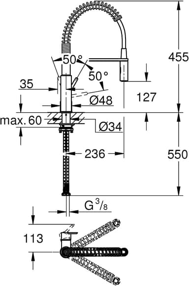 Grohe Get blandingsbatteri med drejetud (krom)