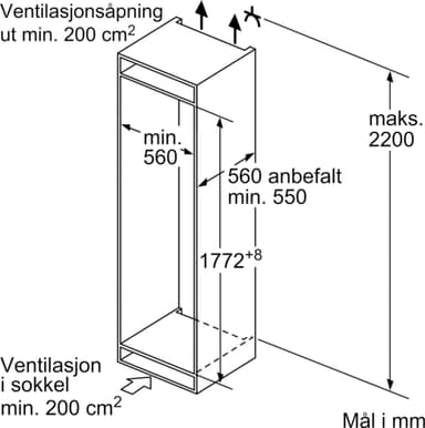 Bosch Series 4 kølefryseskab KIV86VS30