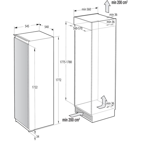 Gorenje intergrebart køleskab RI4181E1