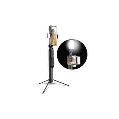 NORTH Fotostativ til Mobil (Youtube/Insta/TicToc) 30-110cm Incl Belysning og Fjernbetjening