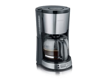 Severin Kaffemaskine m. timer 1000 watt Sort/stål