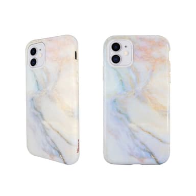 Miljøvenligt iPhone 11 trykt etui - White marble