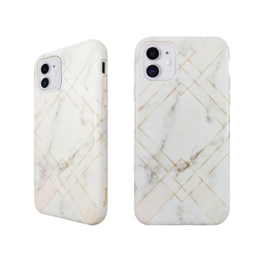 Miljøvenligt iPhone 11 trykt etui - White marble