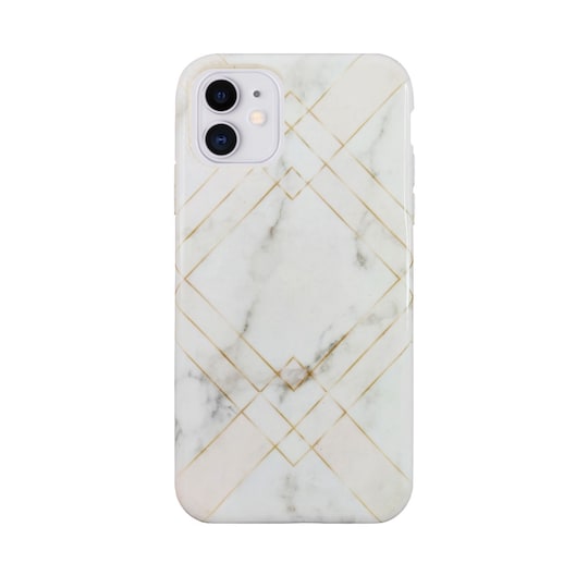 Miljøvenligt iPhone 11 trykt etui - White marble