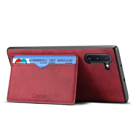 Denior Læder Kort cover Samsung Galaxy Note 10 (SM-N970F)  - rød