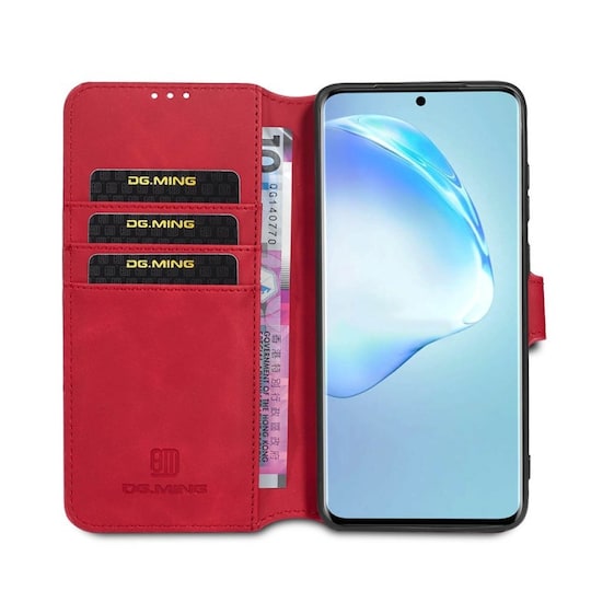 DG-Ming Wallet 3-kort til Samsung Galaxy S20 Ultra (SM-G988F)  - rød