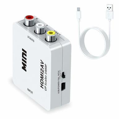 HDMI til AV/RCA signaltransducer 1080p