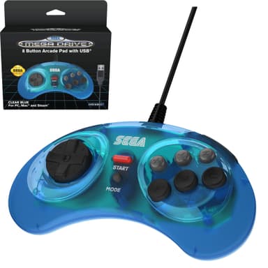 RETRO-BIT SEGA MD 8-BUTTON USB BLUE NS