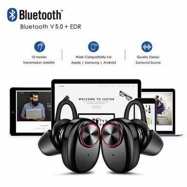 True Wireless In-Ear høretelefoner Bluetooth 5.0