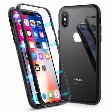 iPhone X / iPhone XS Cover Glas / Metal Sort