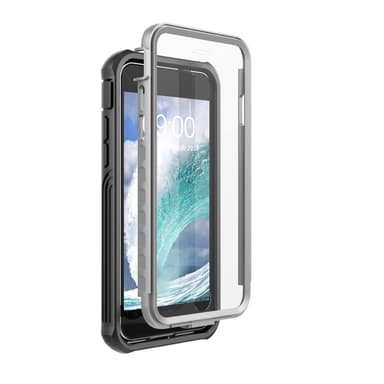 iPhone 6/7/8 etui med indbygget skærmbeskytter TPU Sort / Grå