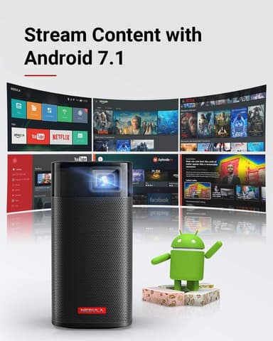 Nebula Apollo 480p bærbar projektor med Android TV, højtaler og indbygget batteri