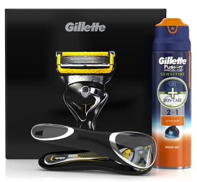 Gillette Fusion ProShield Barberskraber & Etui + Gel 170 ml