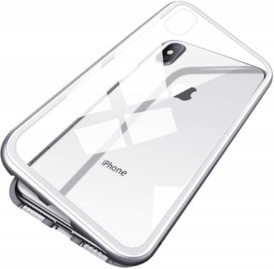 Iphone X Xs Magnetisk Skal Med Haerdet Glas Skaermbeskytter Solv