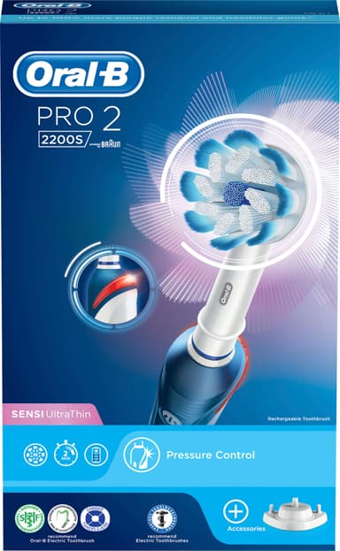 Oral-B Pro-2 2200S elektrisk tandbørste (blå/hvid)
