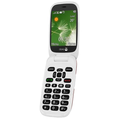 Doro 6521 mobiltelefon rød/hvid