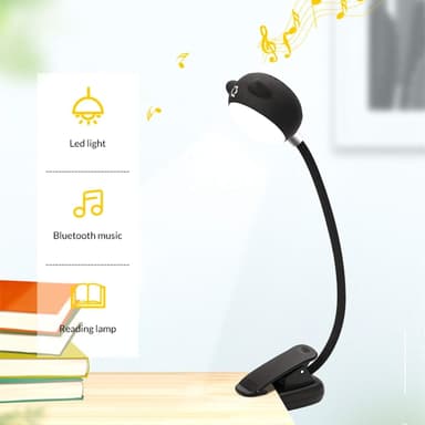 LED-lampe med Bluetooth-højttaler sort