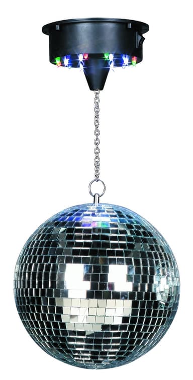 Diskokugle 30 cm med LED lys, Batteridrevet