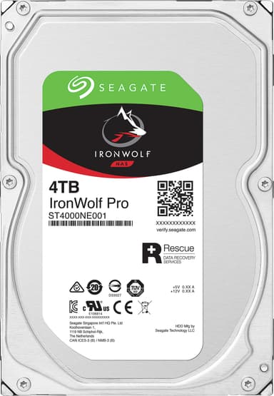 Seagate IronWolf Pro 3,5" intern HDD til NAS (4 TB)