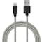 Smartline USB-A til Lightning flettet kabel 2 m (grå)