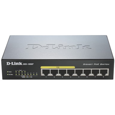 DLink DGS1008P 8ports Gigabit PoE switch Elgiganten