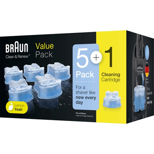 Braun Clean & Renew 5+1 rengøringspatronpakke