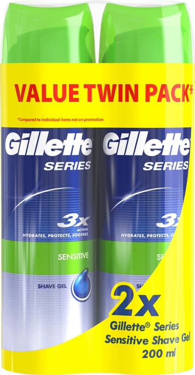 Gillette Series Sensitive shaving gel dobbeltpakke 17041