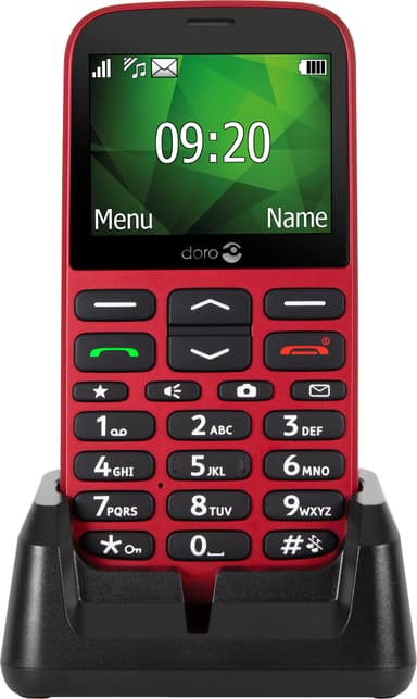 Doro 1375 mobiltelefon (rød) - Kun 2G