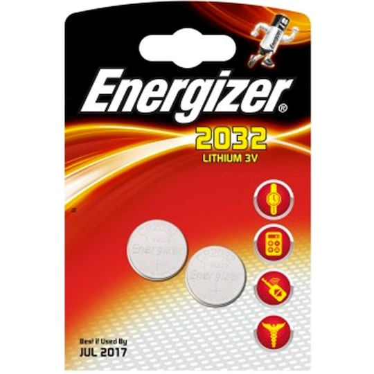 Energizer knapcellebatterier CR2032 (2 stk.)