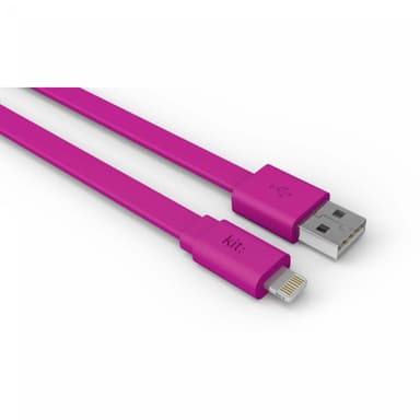 KIT FRESH Synkkabel Lightning LED 1.0m Rosa MFI