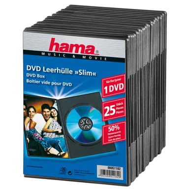 HAMA DVD-Box Slim Sort 25-pak