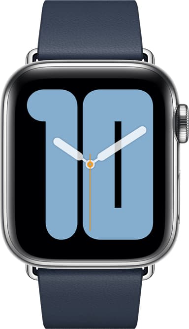 Apple 40 mm moderne læderrem med spænde - lille (deep sea blue)