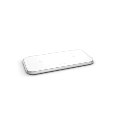 ZENS Dual Alu. Lader Qi Trådløs 220V 2x10W (Apple QC 7,5W) Hvid