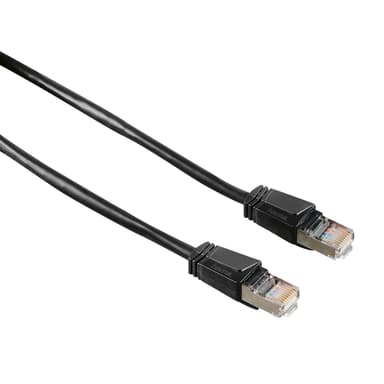 HAMA Netværkskabel CAT5e STP 1,5m Sort Guldbelagt TL