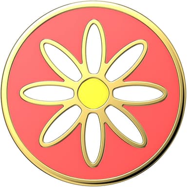 POPSOCKETS Enamel Quaint Daisy Coral Aftageligt Greb m. Standerfunktion Premium