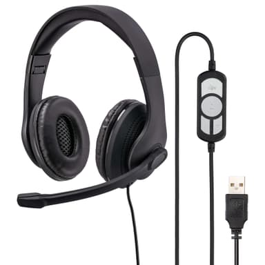 HAMA PC Office Headset HS-USB300 Stereo Sort