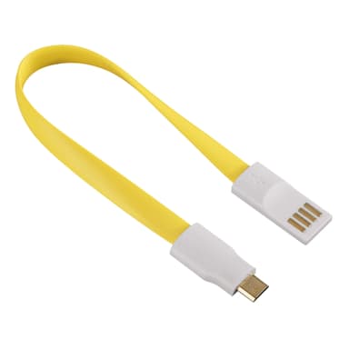HAMA Synkkabel MicroUSB Magnet 0.2m Gul