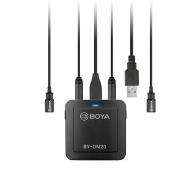 BOYA Mikrofon BY-DM20 Lavalier Dual 2-Kanal USB-C/Lightning 2m.