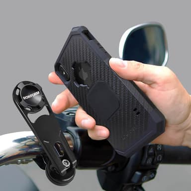 ROKFORM Mobilholder MC Handlebar Mount Sort 22,2-31,75mm Styrmontering T6 Aircraft Aluminum