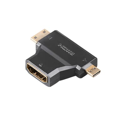 HAMA Adapter HDMI til Typ C (Mini)/D (Micro) Guld Sort