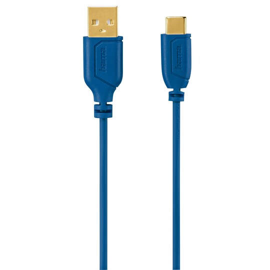 HAMA Kabel USB-C Flexislim 0.75m Blå