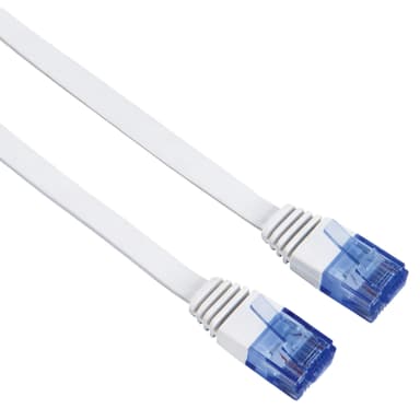 HAMA Netværkskabel CAT6 UTP 10,0m Flad Hvid TL