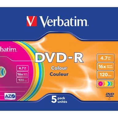 VERBATIM DVD-R 4,7GB 5-pak Slim Case