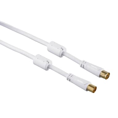 HAMA Antennekabel 100dB Ferrit 5,0m Hvid Guldbelagt TL