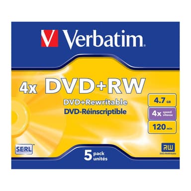 VERBATIM DVD+RW 4,7GB 4x 5-pak