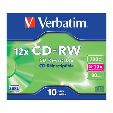 VERBATIM CD-RW 700MB 10-pak Jewel Case