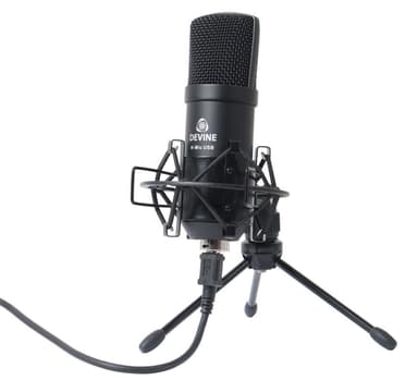 Devine Gamer og Podcaster USB mikrofon, sort